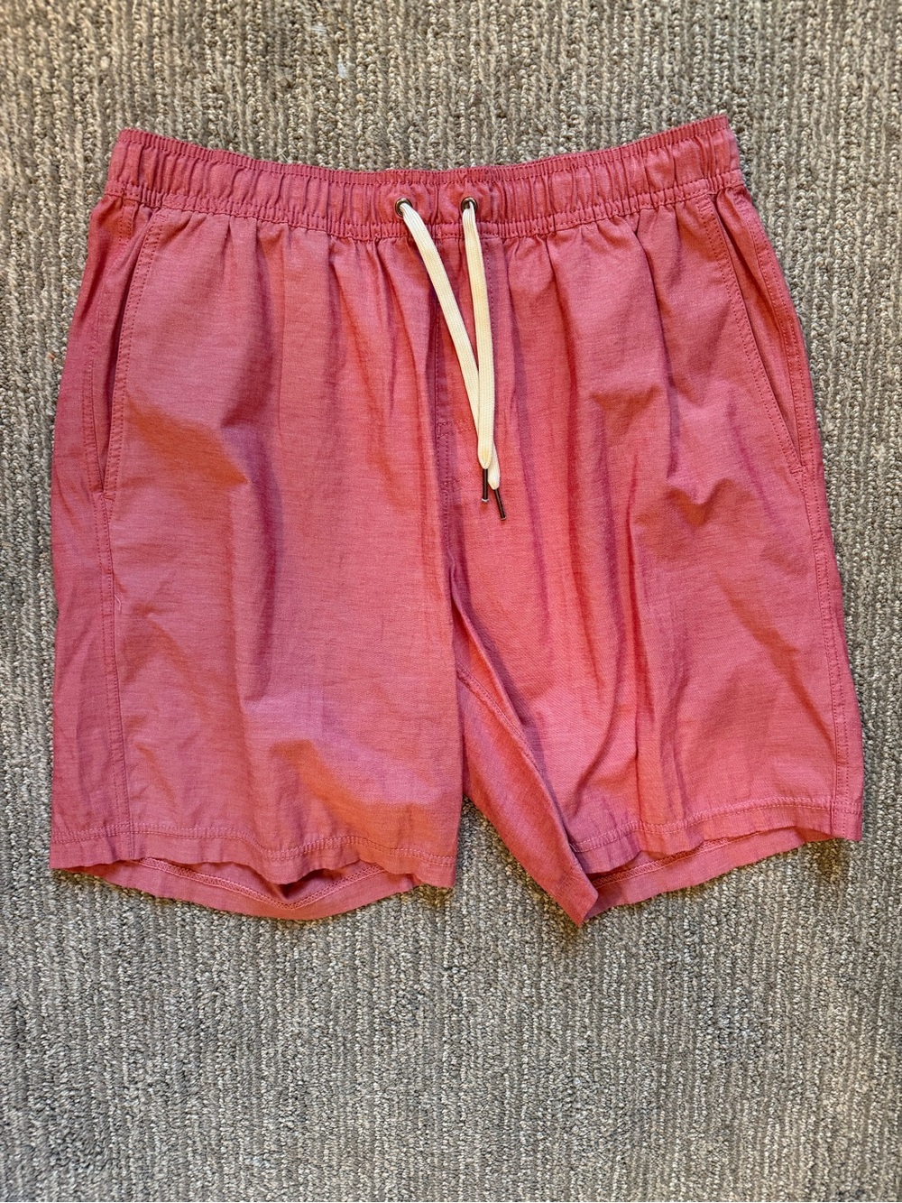 Fair Harbor Drawstring Shorts Coral Pink Casual Stretch Beach Shorts Men’s Large